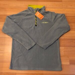 Gray Fleece Pullover with a quarter-zip collar Size XL